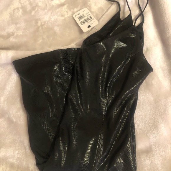 ASTR BLACK SNAKESKIN LEATHER DREESS NWT SMALL - Picture 1 of 4
